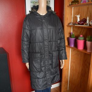 Fendi Black Down Puffer Coat – Long Parka, Size 40 (Made in Italy)
